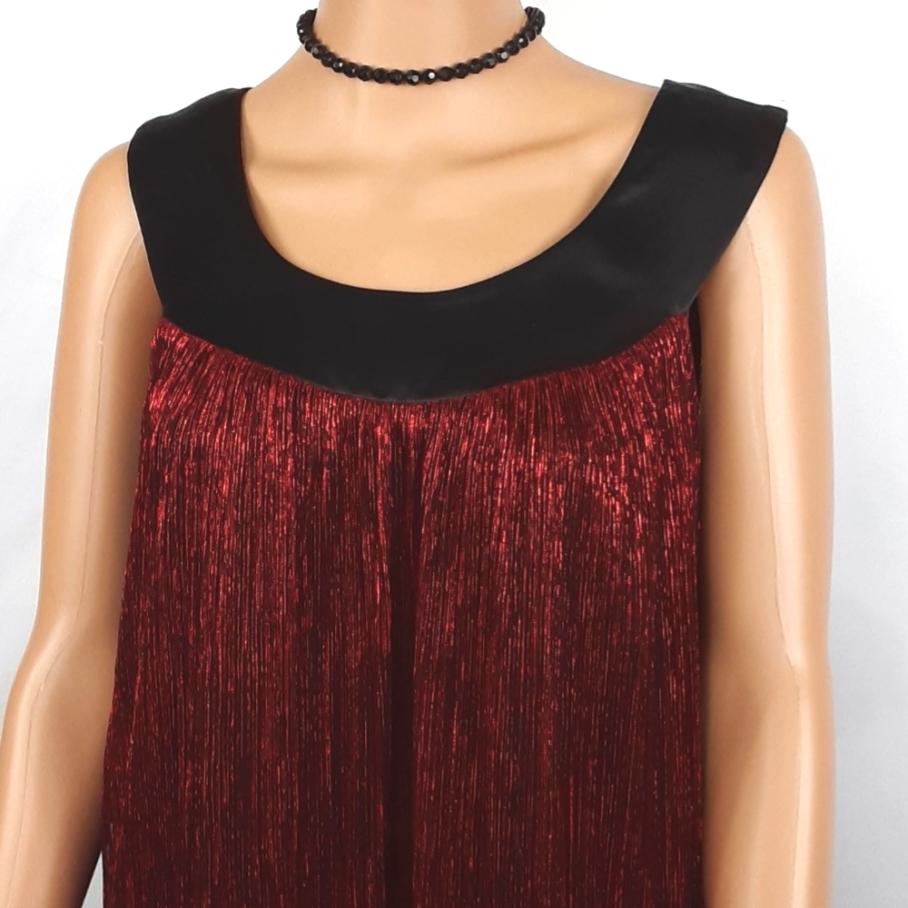 ❤ENFOCUS Red & Black Metallic Valentine Dress EUC